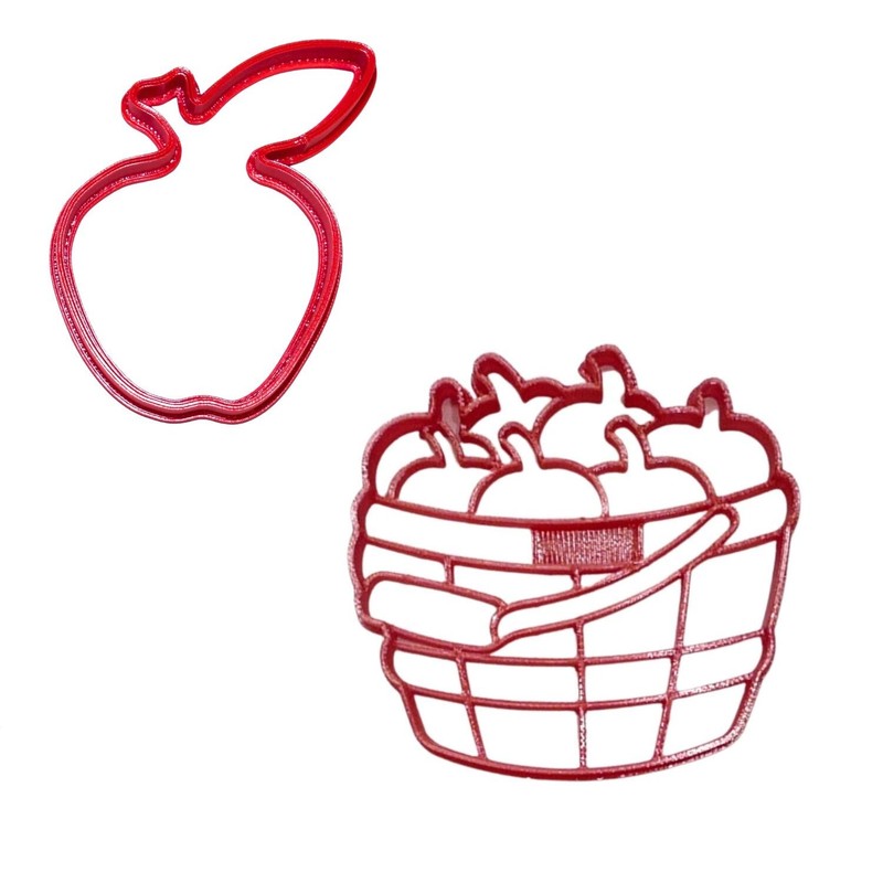 APPLE PICKING FALL ORCHARD FARM STAND SET OF 2 COOKIE CUTTERS MADE IN USA PR1930