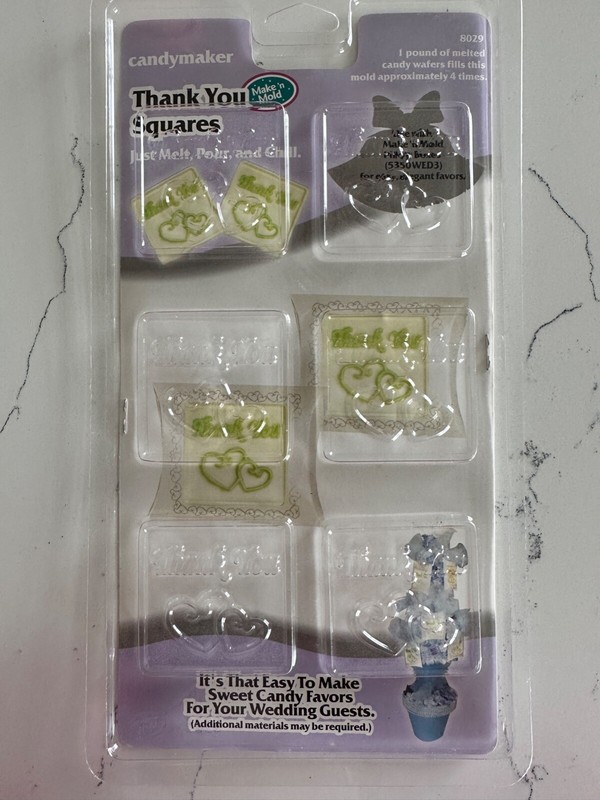 Make ‘n Mold Candymaker Thank You Squares 6 Square Molds Wedding Baby Shower etc