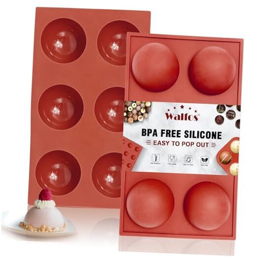 Large 6-Cavity Semi Sphere Silicone Mold, Half Sphere Silicone Semi Sphere Mold