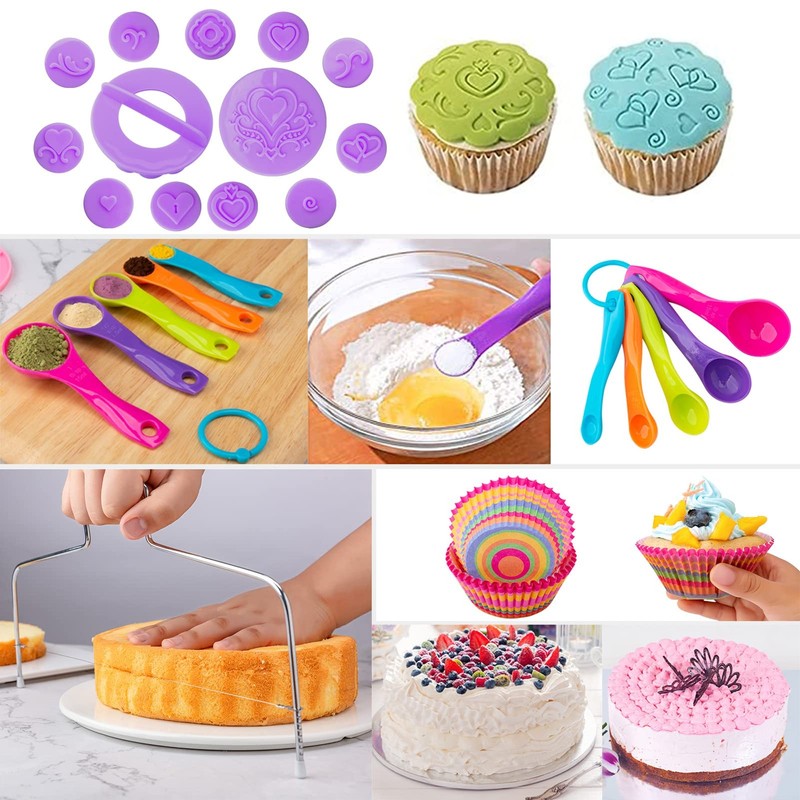356 Pcs Cake Decorating Supplies Kit Baking Tools With Turntable And Piping Tips gallery