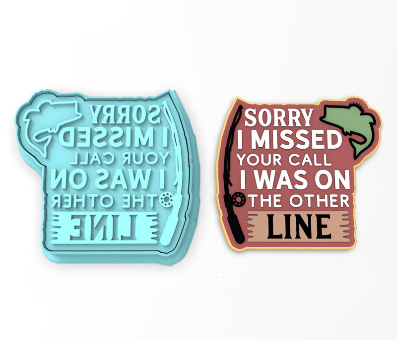 Fishing Line Cookie Cutter & Stamp | Fish Bass Dad Father’s Day