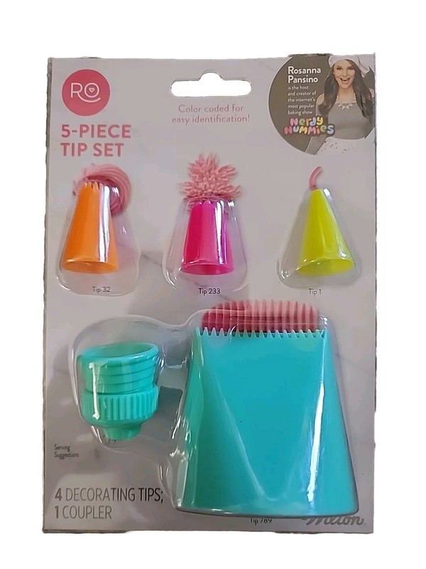 Rosanna Pansino by Wilton Five Piece Icing Tip Set Sealed Plastic