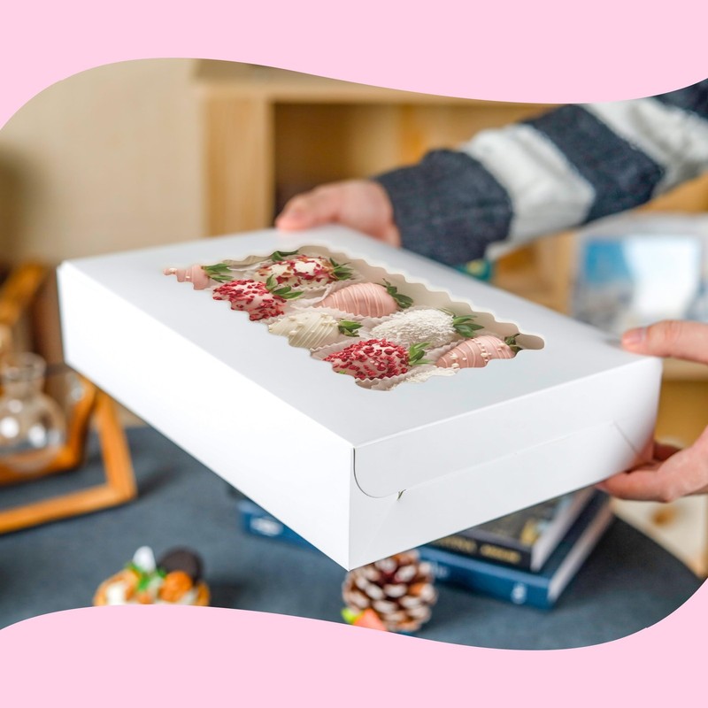 15 Pack Cookie Boxes 12x8x2.5inch Bakery Boxes with Window Treat Boxes for Co... gallery