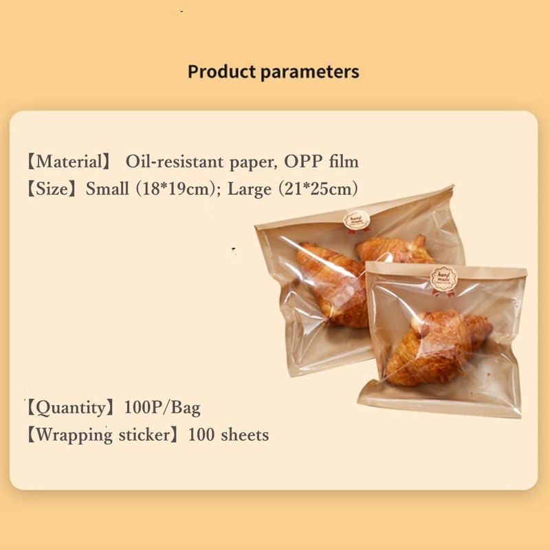 Kraft Bread Bag Bakery Bags with Window Toast bag Toast Bag Kraft Bread Bag w... gallery