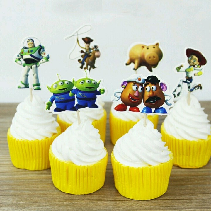 24 Pcs, Toy Story Cupcake Toppers Kids Birthday Party Supplies.