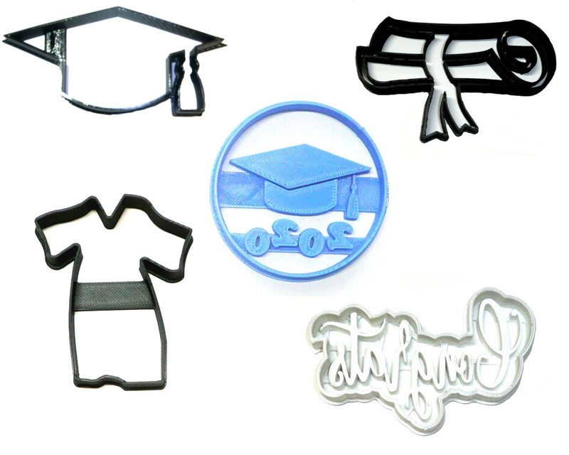 2020 GRADUATION KIT GRAD CAP GOWN DIPLOMA HIGH SCHOOL COOKIE CUTTER USA PR1229