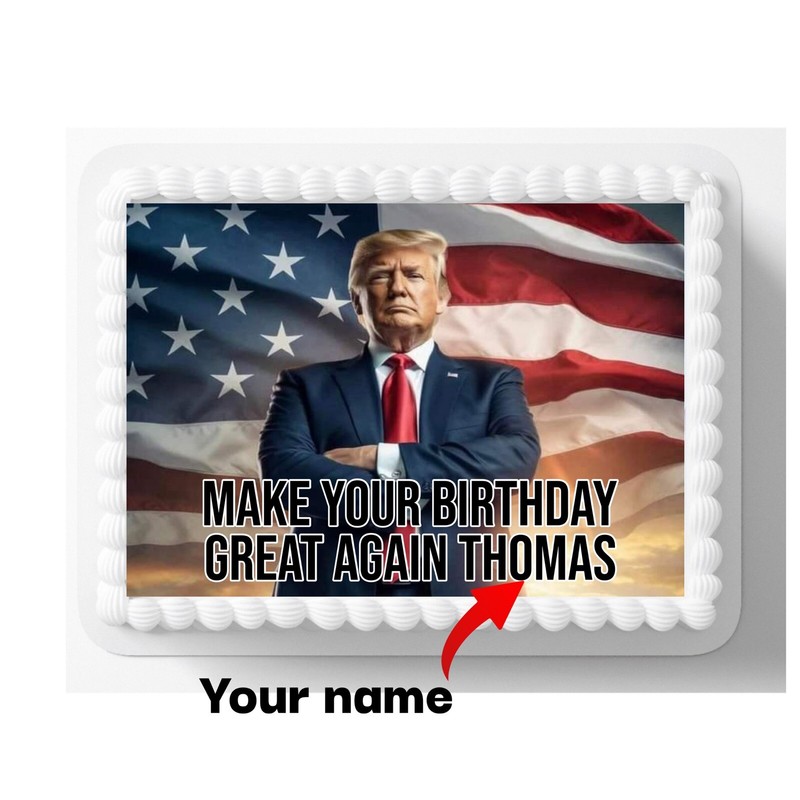Donald Trump 2024 Edible Cake Topper Party Decoration Edible Image
