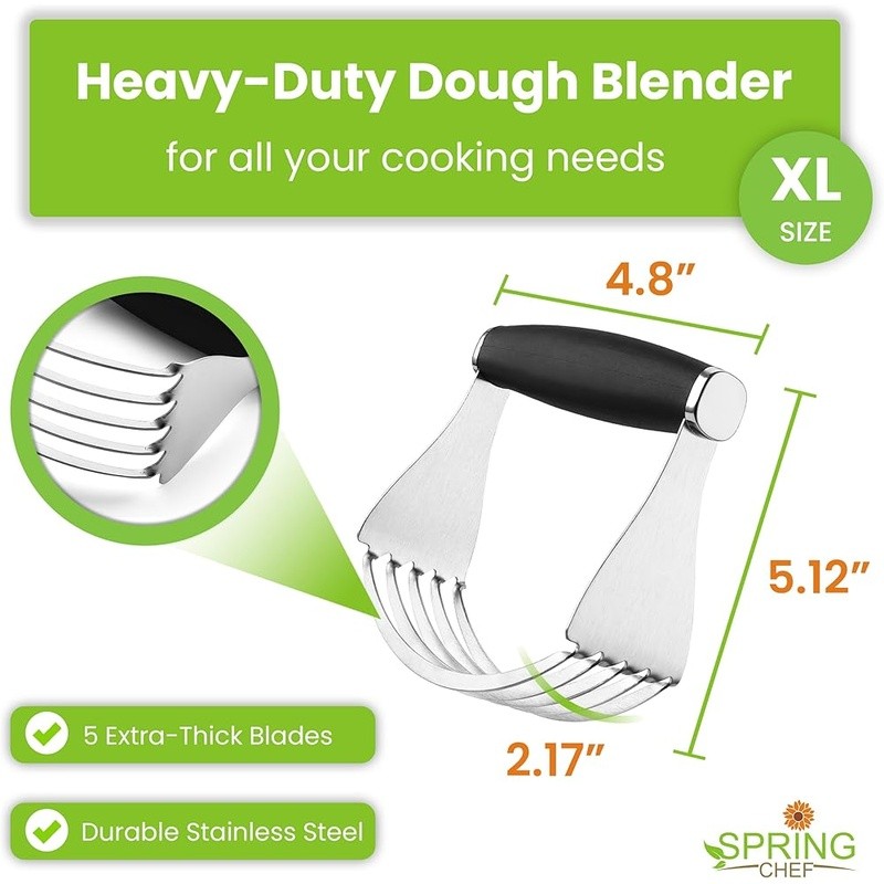 Professional Dough Blender W/ Ergonomic Handle Heavy Duty Pastry Cutter Mixer US gallery