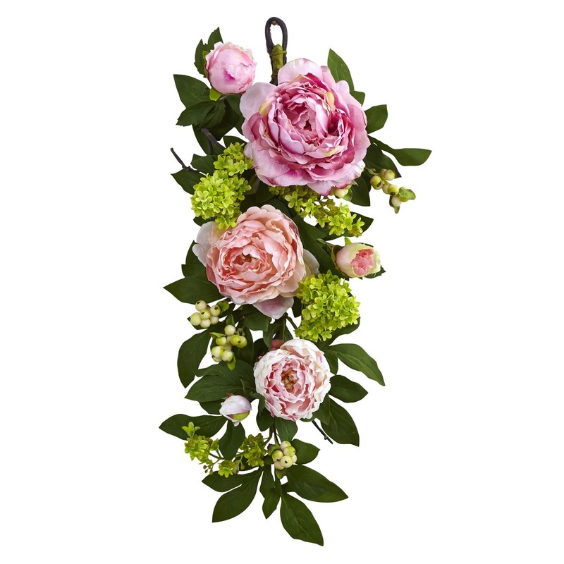 Nearly Natural 24In. Mixed Teardrop Garlands Pink21 X 6.5 X 7.25