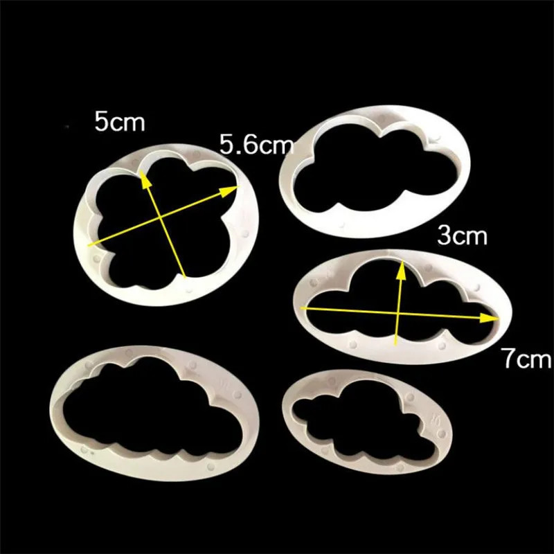 5Pcs/Set Fondant Cutter Cloud Plastic Cake Cookie Biscuit Cutter Fondant Mold Fo gallery