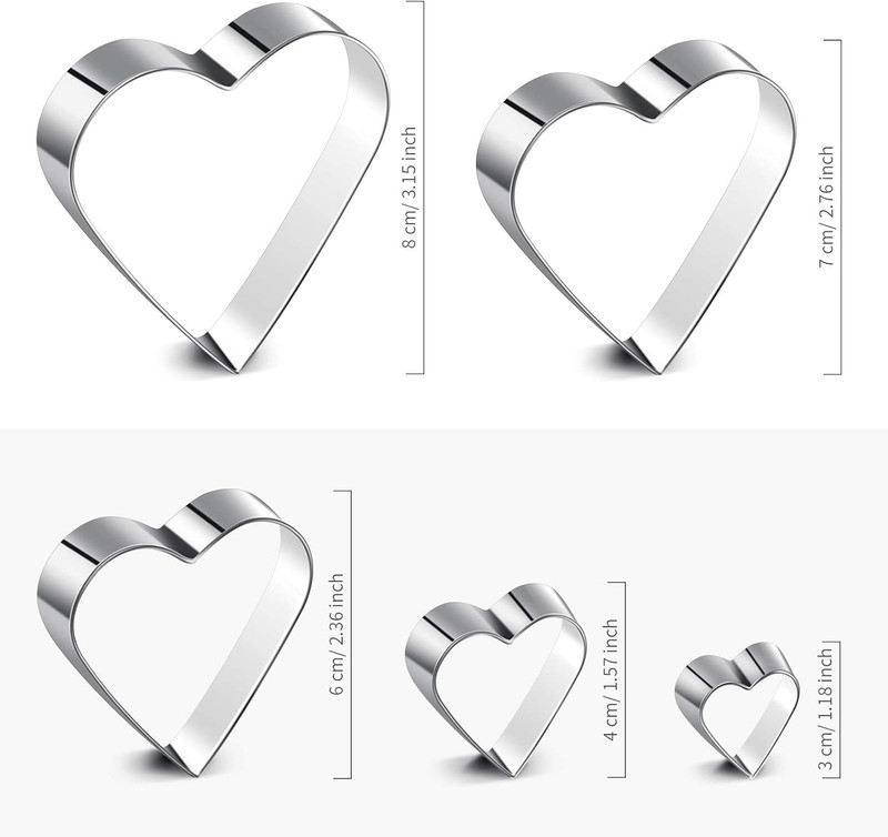 5 Pieces Heart Shape Cookie Cutter Set 5 Size Heart Cookie Cutter Stainless Stee gallery
