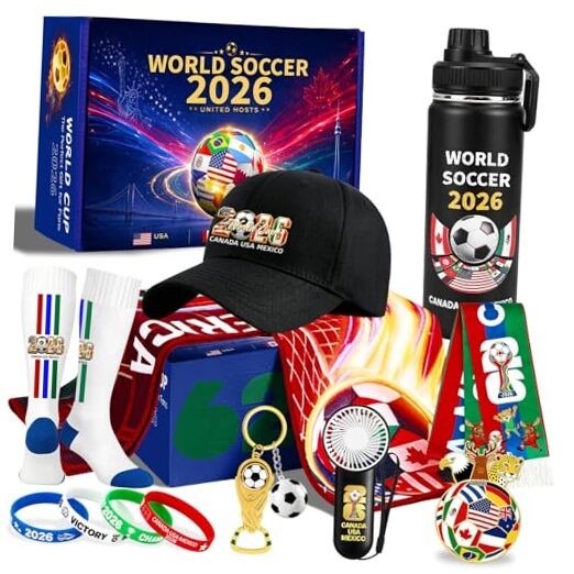 Soccer Fan Gift Basket Kit 2026-13 Pack Sports Accessories Including Stainless