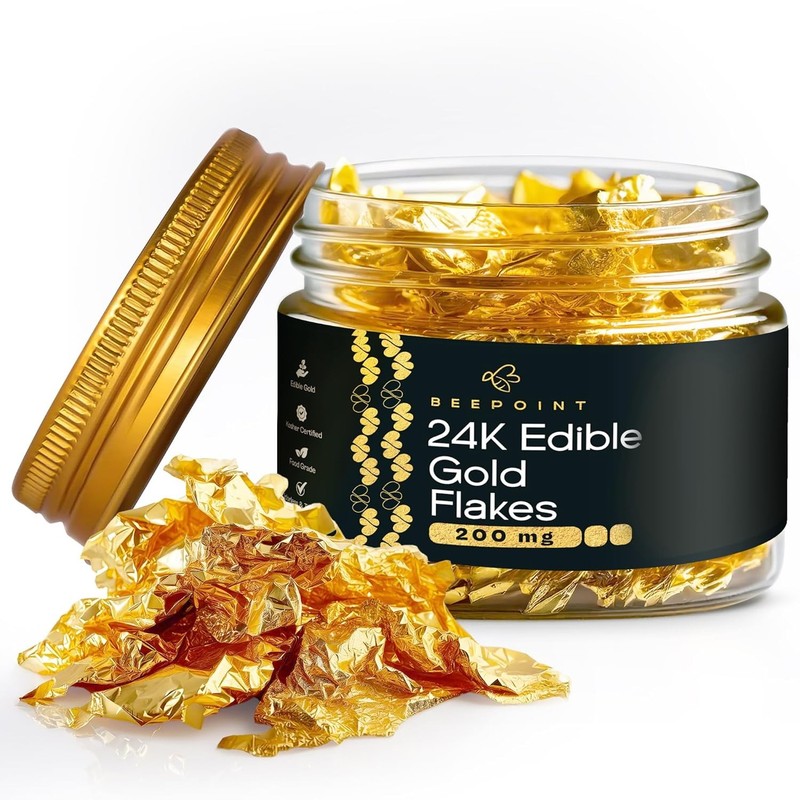 24K Edible Gold Foil Sheets – 200mg Gold Foil