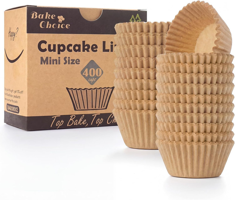 Non-Stick 400pcs Mini Cupcake Liners for Baking Natural parchment mini muffin l