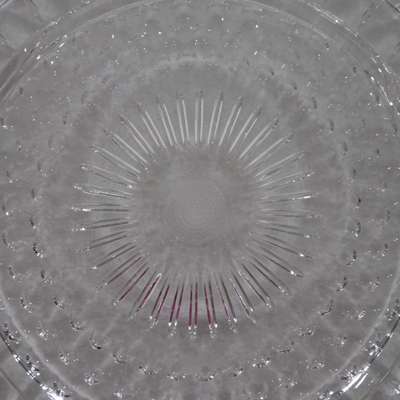Scalloped Glass Cake Plate with Dome Clear Vintage Footed 11" gallery