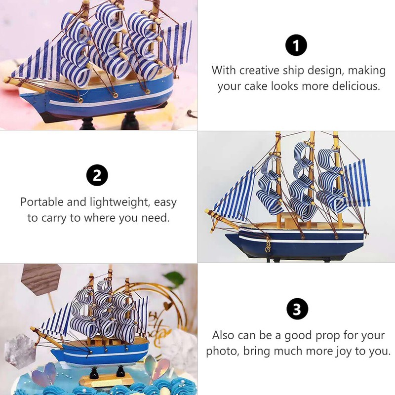 Graduation 2025 Cake Topper Model Sailing Ship Model Decor Sailboat Ornaments gallery