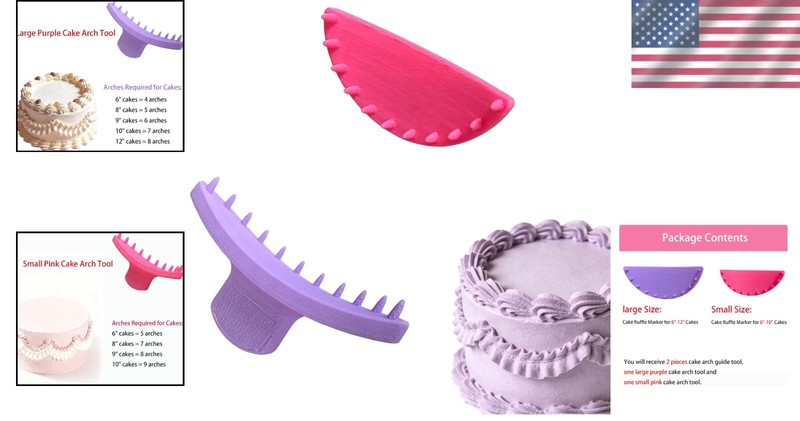 Professional Cake Ruffle Marker Set - Includes Large Purple & Small Pink Tools gallery