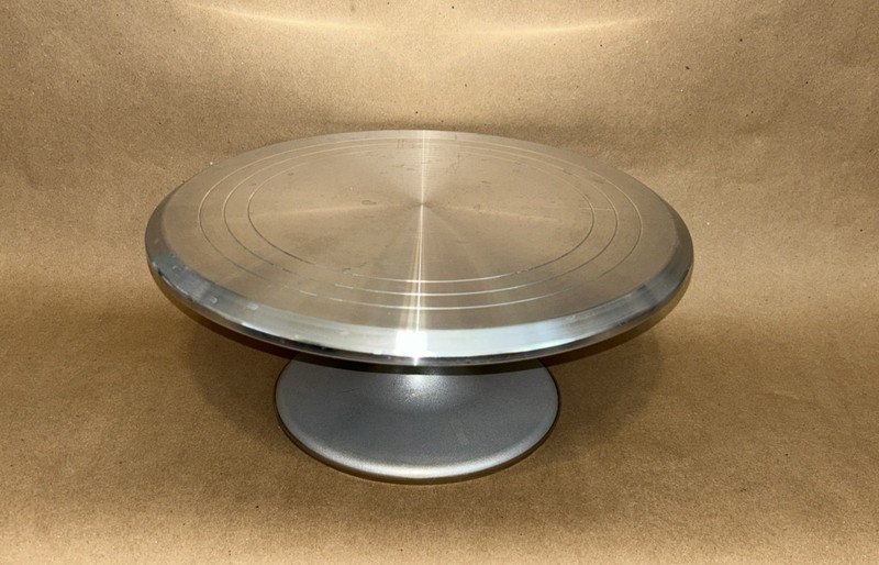 Cake Turntable Stand Rotating 12” Aluminum Heavy-Duty Revolving Cake Decorating