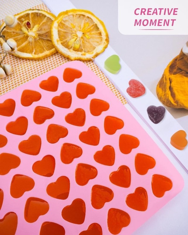 Heart Silicone Gummy Molds 2 Pack with 2 Droppers, Mini Heart Chocolate Mold, No gallery