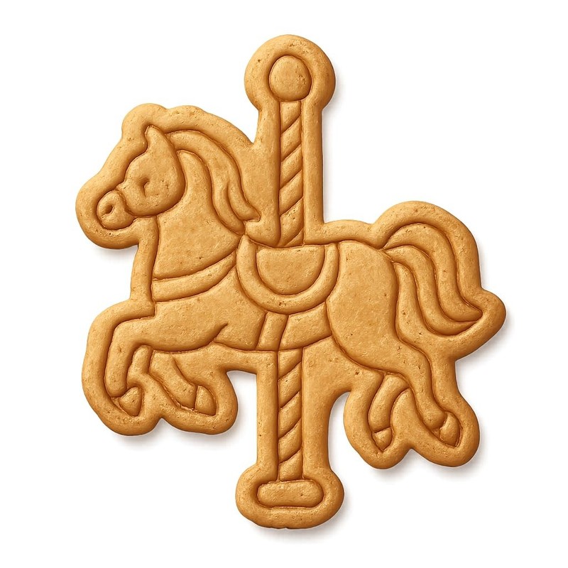 Classic Carousel Horse Cookie Cutter & Stamp, Fondant & Clay – 4×3.5