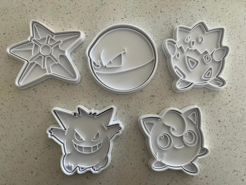 Pokemon Cookie Cutter Set 5 Piece Lot Gengar Jigglypuff Togepi Staryu Poke Ball