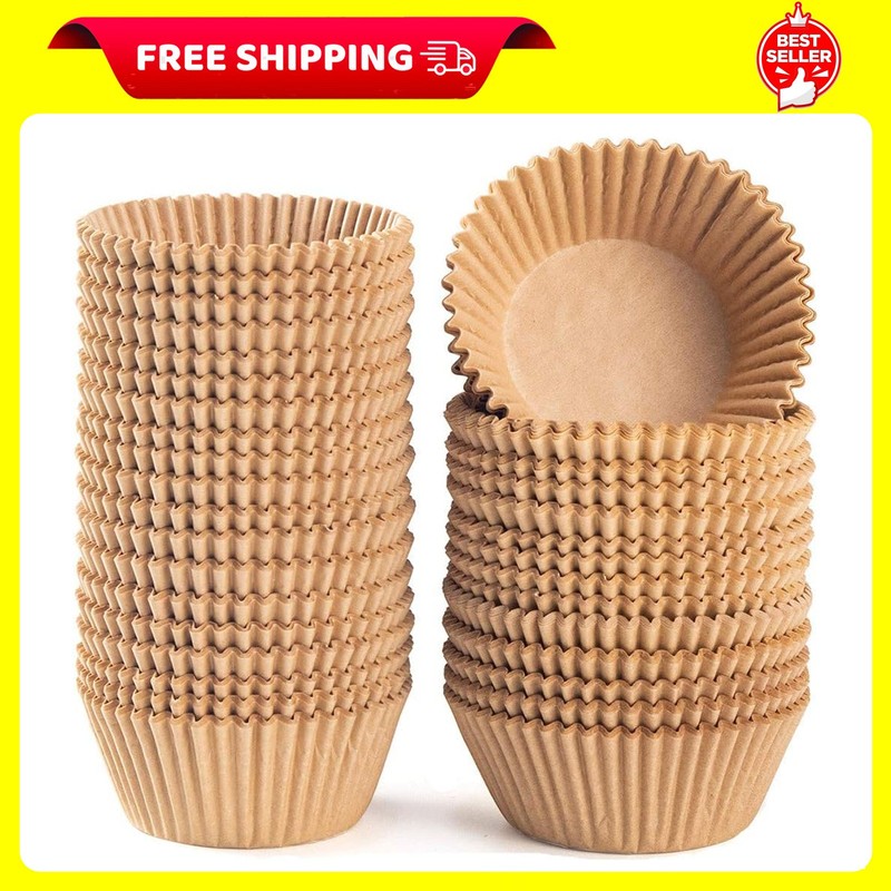 Standard Natural Cupcake Liners 500 Count, No Smell, Parchment Paper Muffin Line
