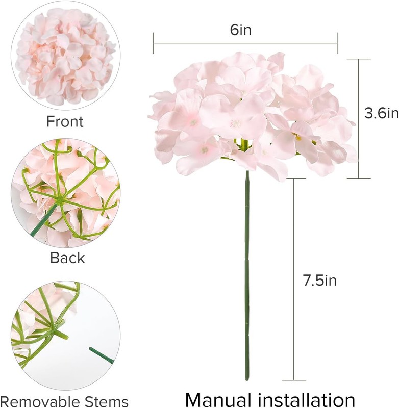 Auihiay 104-stem artificial hydrangea flowers (pink) gallery
