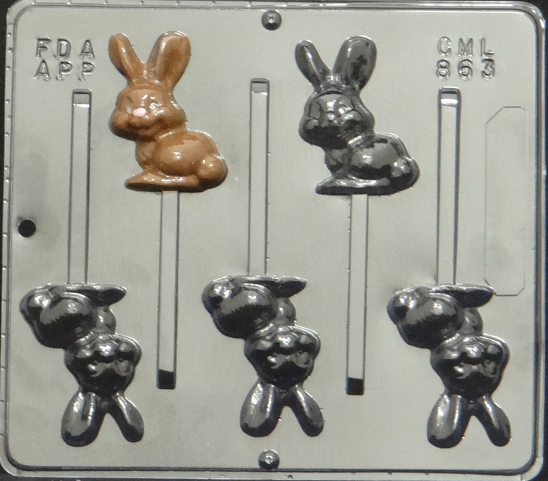 Bunny Lollipop Chocolate Candy Mold Easter 863 NEW