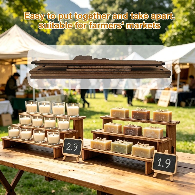 Wooden Display Stand -2PCS Rustic Cupcake Stands gallery