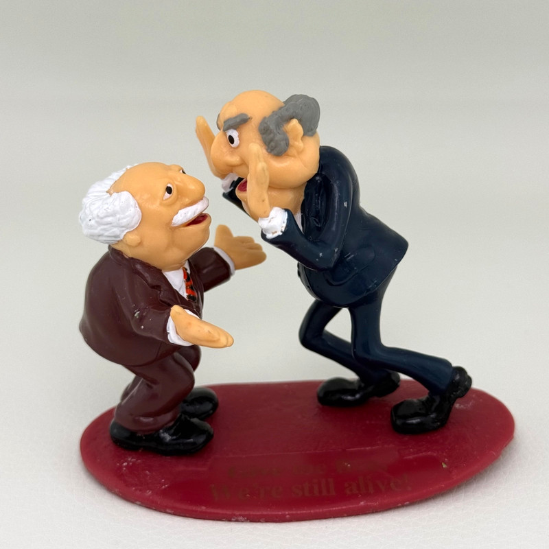 Vtg Waldorf & Statler High Five We’re Still Alive Muppet Cake Topper Decor 2.75″