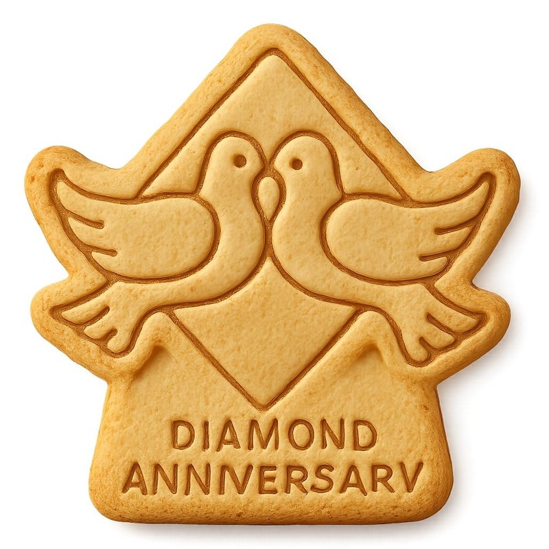 Diamond Anniversary Doves Cookie Cutter - 4x3.5" Premium Party Design gallery