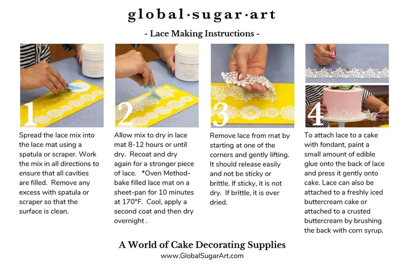 Global Sugar Art Paisley Lace Silicone Mat by Chef Alan Medium, Yellow gallery