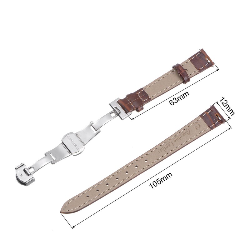 Watch Buckle Distribution Strap 12mm Leather Brown Strap gallery