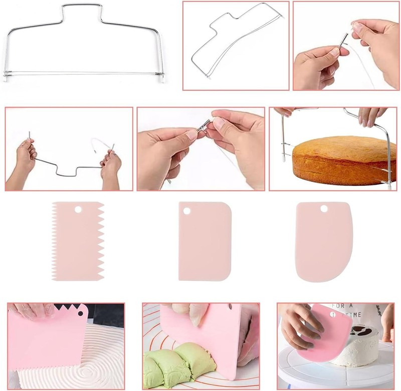 80pcs Cake Decorating Set with Turntable,14tips, Scrapers & Baking Tools gallery