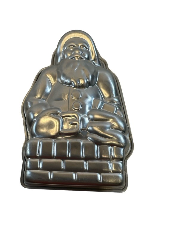 Vintage Christmas Santa Claus Metal Candy Chocolate Cake Two Piece Mold gallery