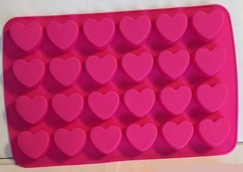 Lot of 2 Hearts Silicone Candy Molds 24-cav. heat resistant Valentine's Day gallery