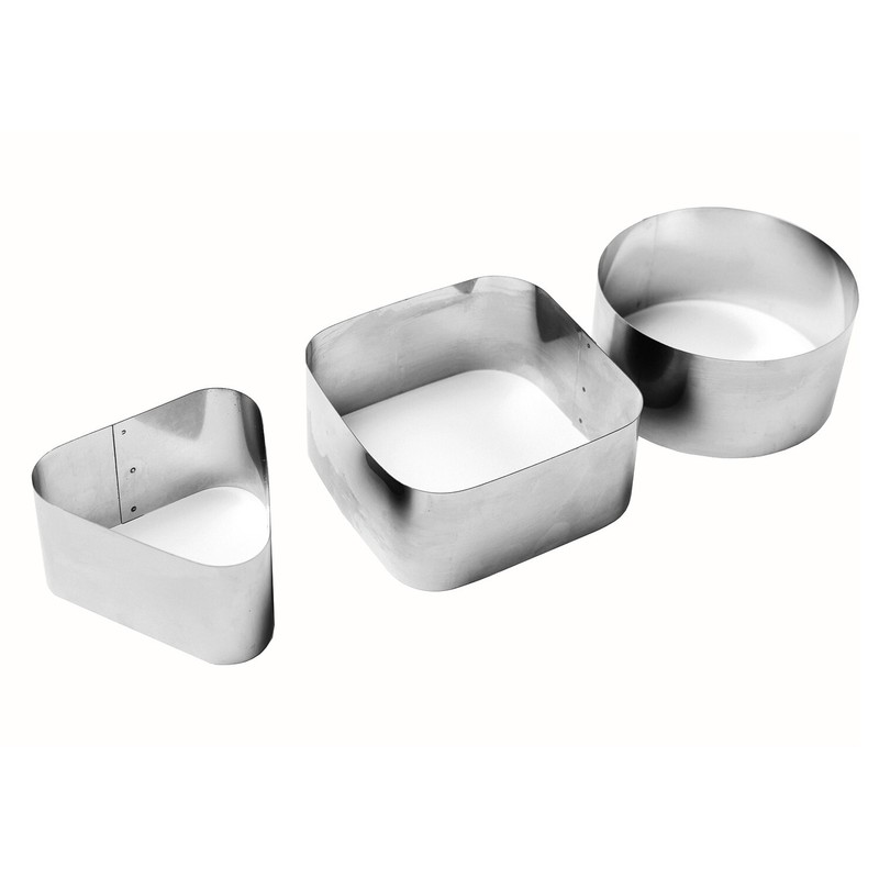 SET OF METAL MOLDS FOR SALAD AND GARNISH PRESENTATION/CUTTING gallery
