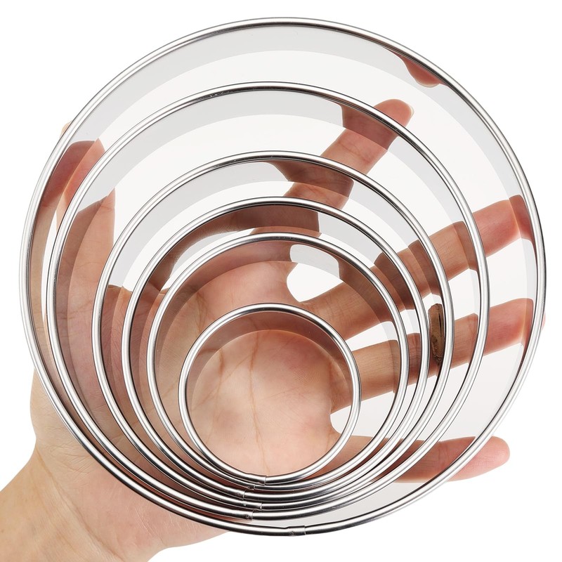 6 Piece Round Cookie Cutters Stainless Steel Baking Biscuit Pastry Donuts Sandwi