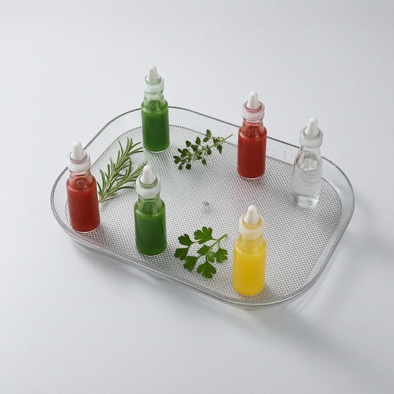 360 Degree Rotating Fridge Tray Easy Reach Clear Refrigerator Organizer Tray
