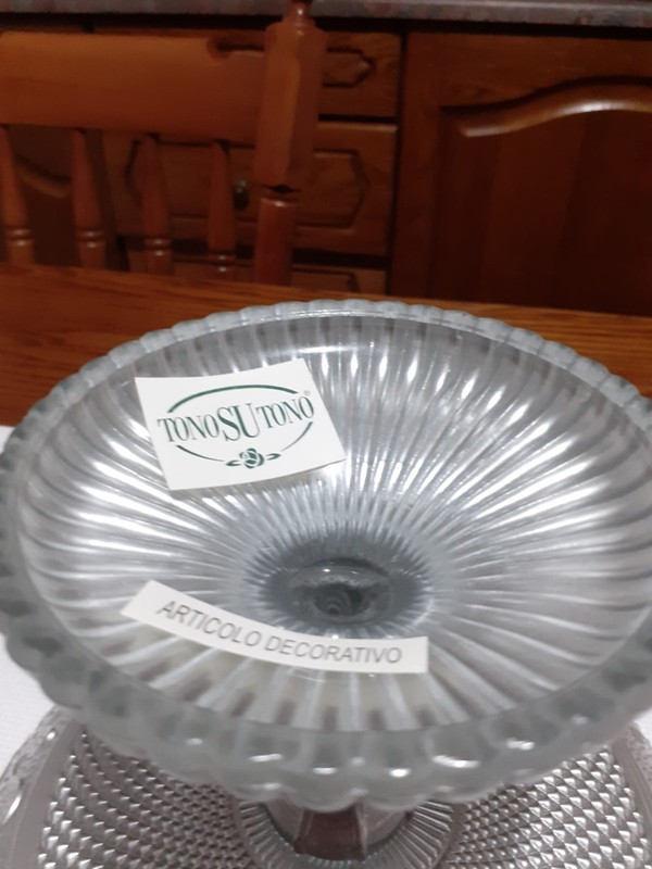DECORATED GLASS STAND, COOKIE HOLDER, SWEETS, CANDY BRAND: TONOSUTONO, D.20 CM gallery