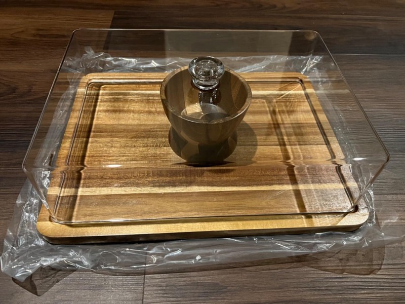Acacia Wood Cake Stand w/Lid Rectangular Cake Holder, 2in1 Dessert Table Display gallery