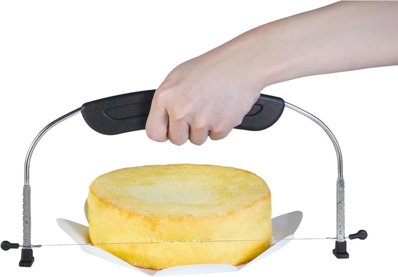 Adjustable Double Wire Cake Leveler Stainless Steel Black Baking Cutter