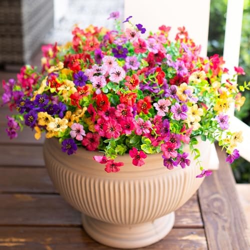 Artificial Flowers for Outdoor Indoor Garden Home Decoration, 6 Multicolor gallery