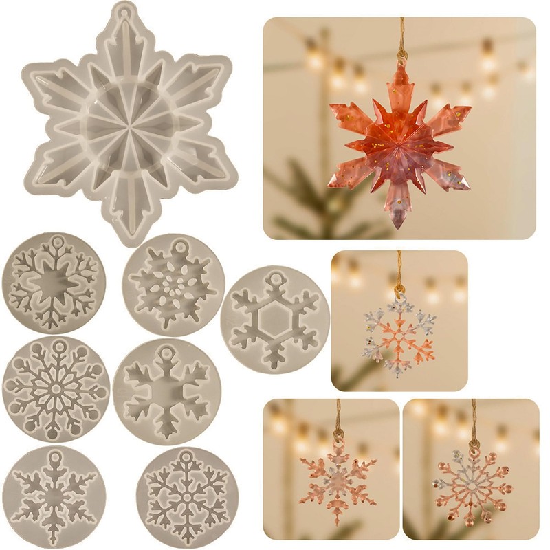 8 Pack Pendant Molds 1 inch x 2 inches x 1 inch, pendant-snowflake-8-pack-39
