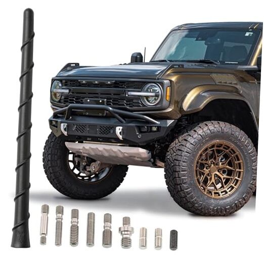 Universal Short Rubber Spiral 8″ Antenna Kit – Enhanced Reception, Carwash