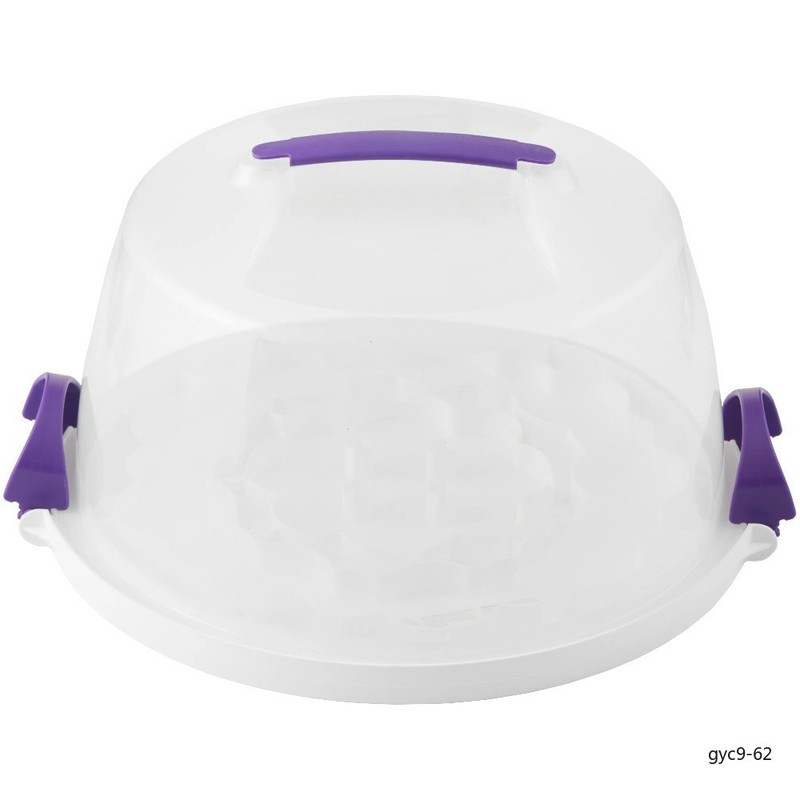 Cake Cupcake Carrier Holder 10 Inch Round Reversible Base Lock Transport Box