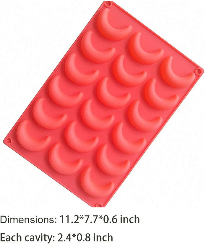 2 Pack Moon Ice Cube Tray Silicone Crescent Mold for Chocolate Candy Gummy Je…