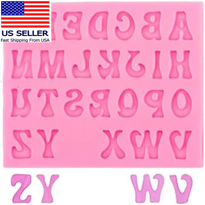 Fondant Mold Silicone Mini A-Z 26 English Letters Mold Cake Mold Baking Cake Dec