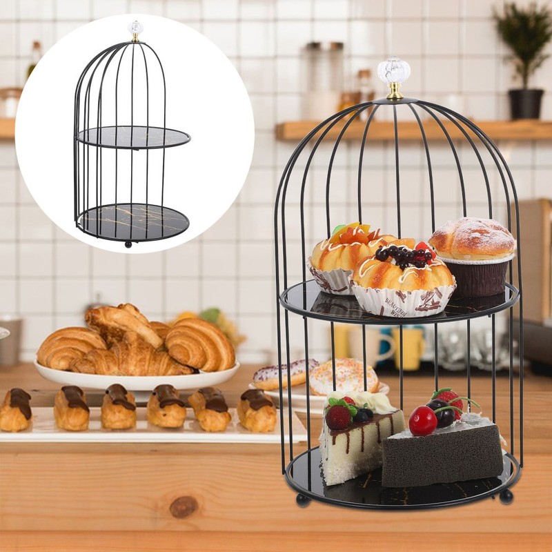 Bird Cage Dessert Stand: 1 Layer Cake Stand – Cupcake Display Server – Metal