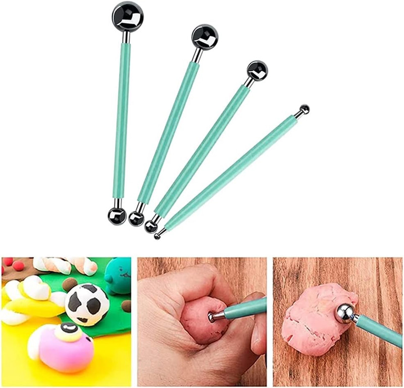 4 x Fondant Cake Decorating Clay Flower Sugarcraft Ball Model DIY Tool 8 Sizes ( gallery